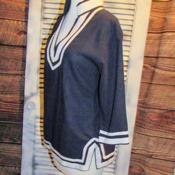Sherry Taylor Sm Nautical Linen Blend Blouse - Picture 7 of 12